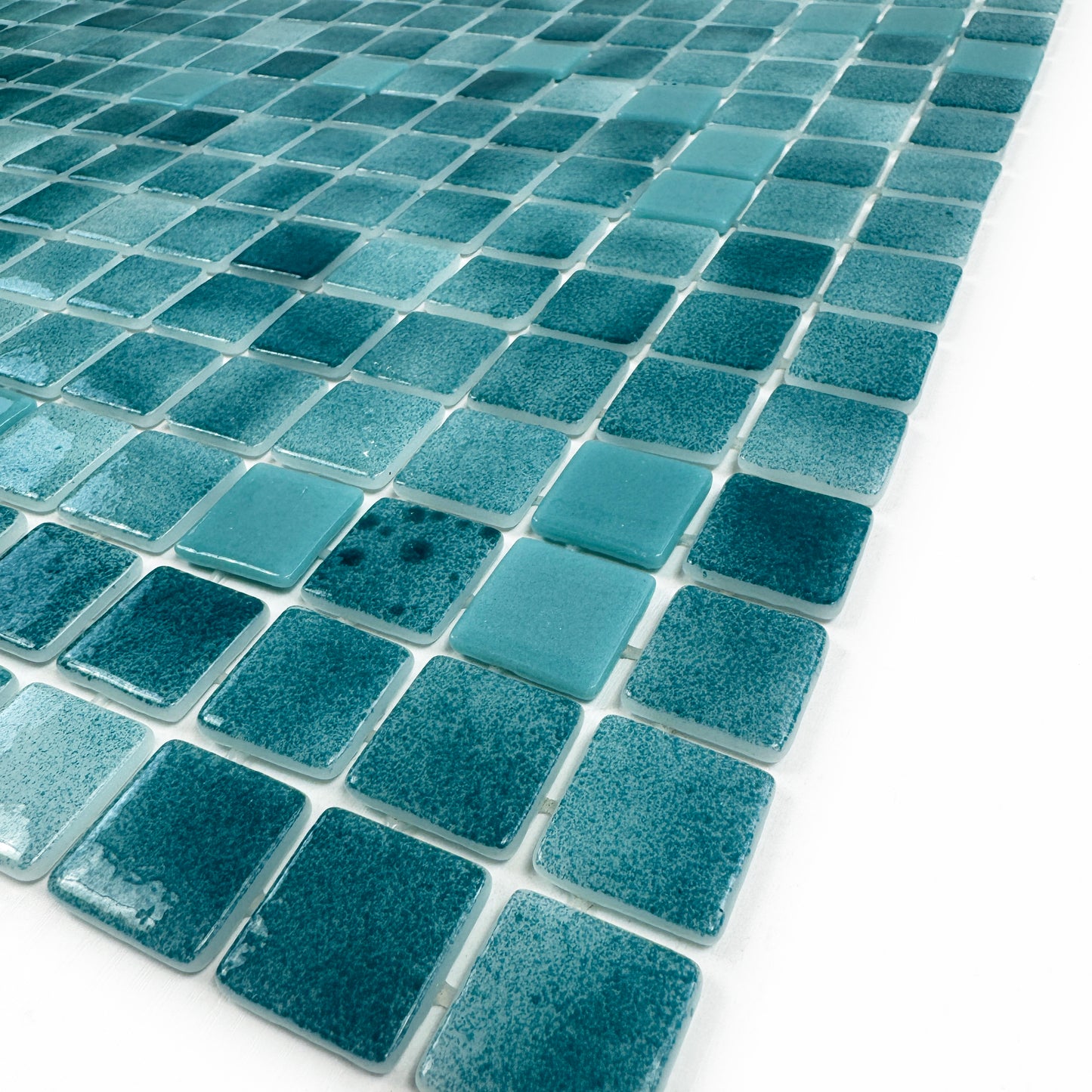 European Mosaic Series Forest Green & Flourescent Green Mixed Flourescent Glass Mosaic