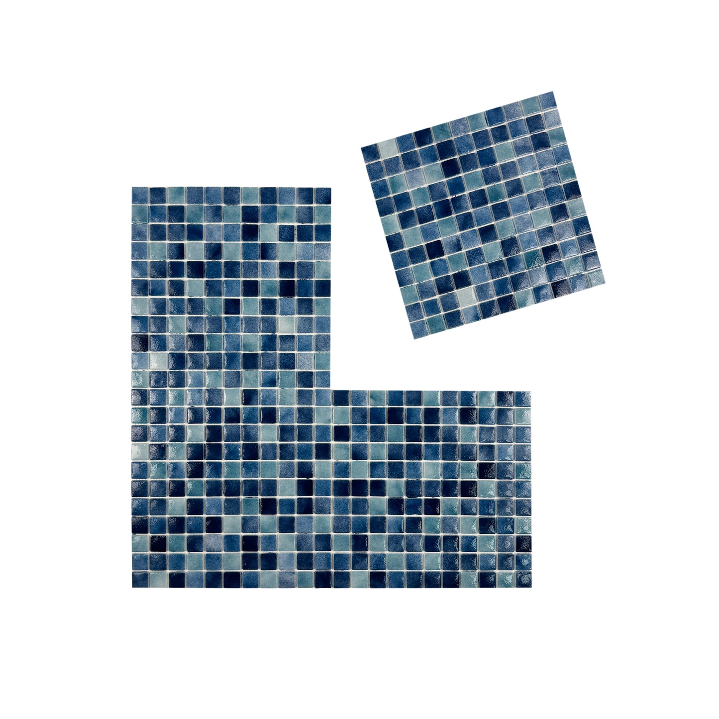 Regal Europe Series Light Blue & Tiffany Blue & Might Blue Mixed Glossy Recycled Glass Mosaic