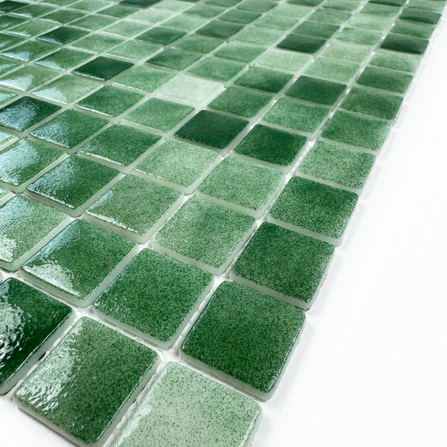 Regal Europe Series Fern Green & Moss Green Mixed Glossy Recycled Glass Mosaic