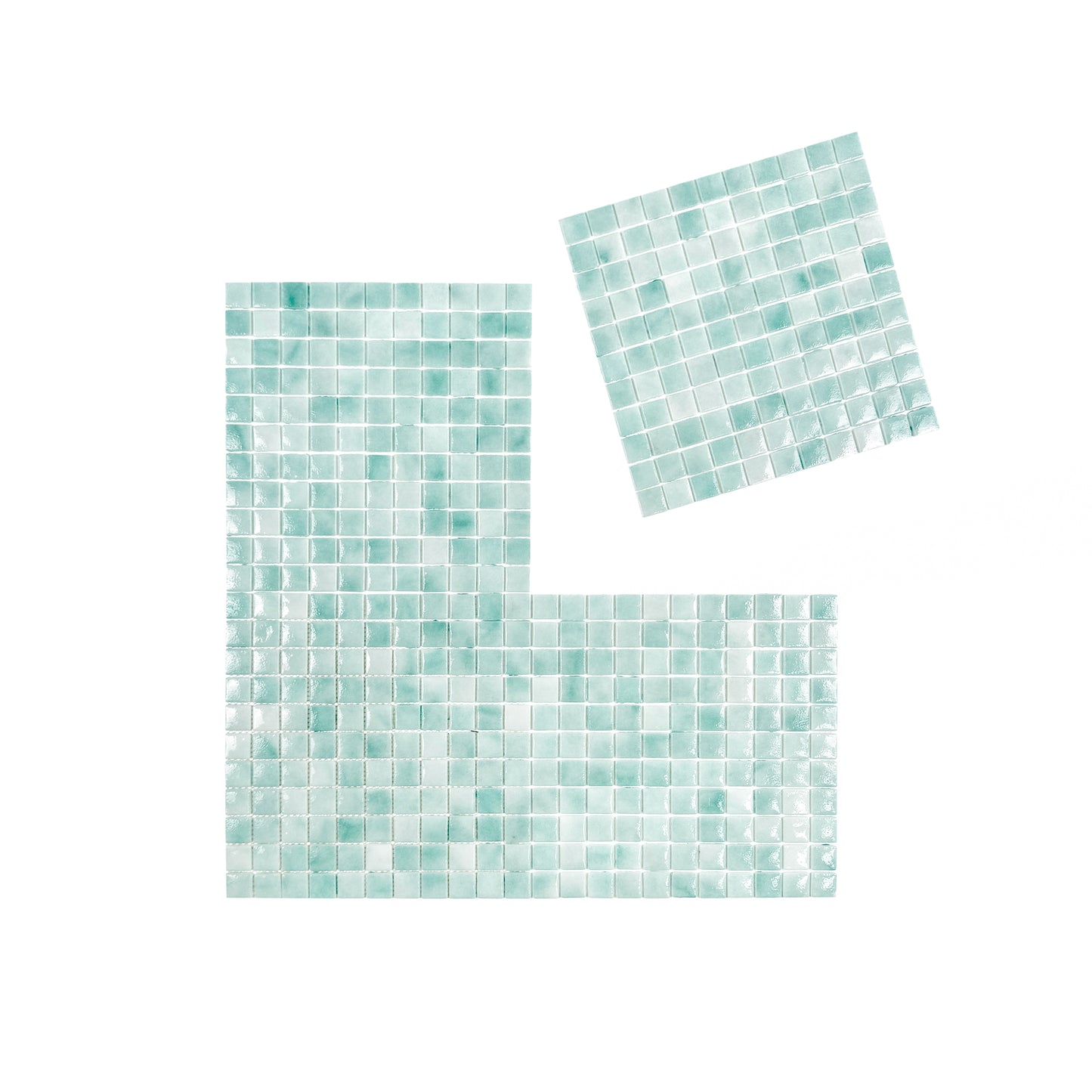 Regal Europe Series Light Blue & Nile Blue Mixed Glossy Recycled Glass Mosaic