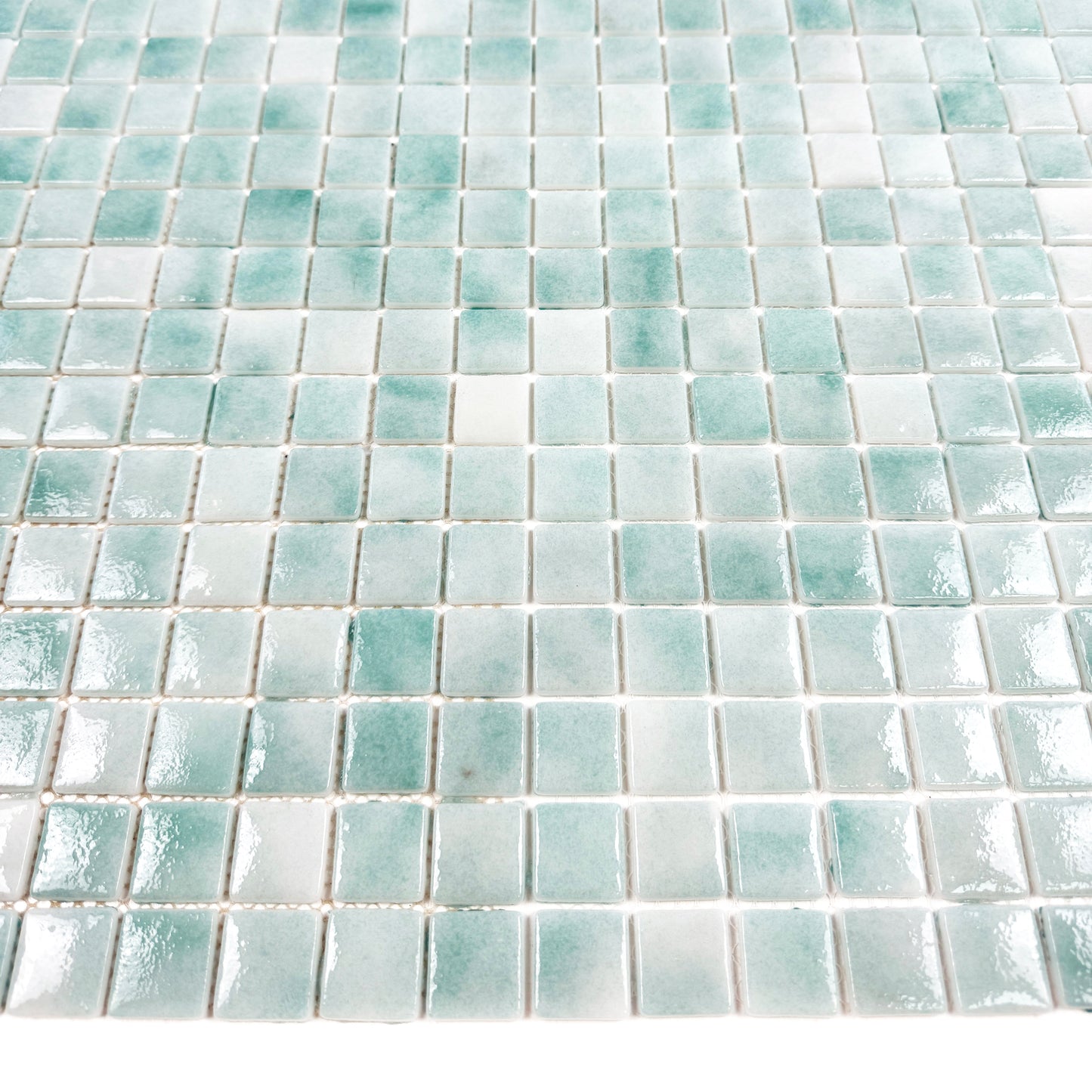 Regal Europe Series Light Blue & Nile Blue Mixed Glossy Recycled Glass Mosaic