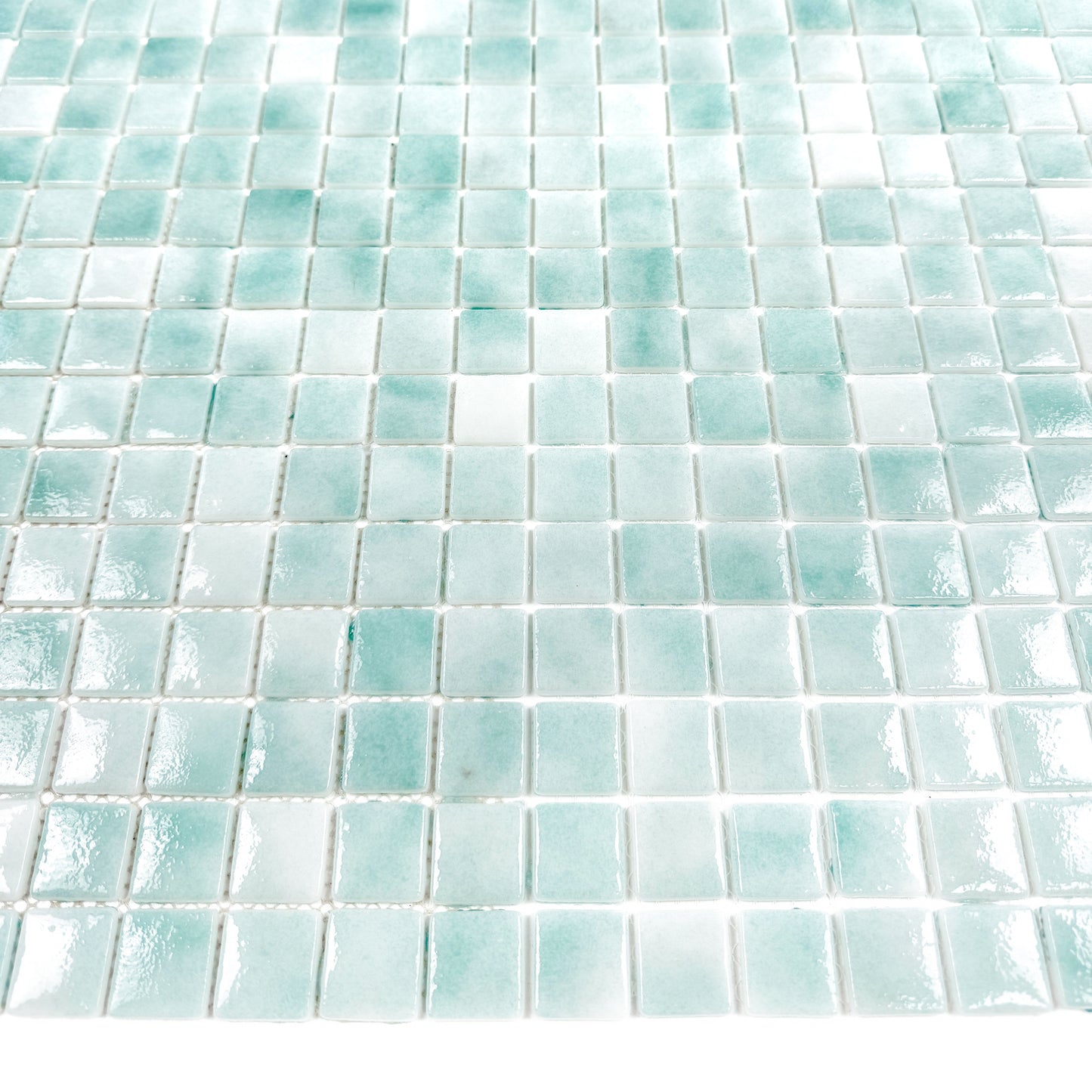 Regal Europe Series Light Blue & Nile Blue Mixed Glossy Recycled Glass Mosaic