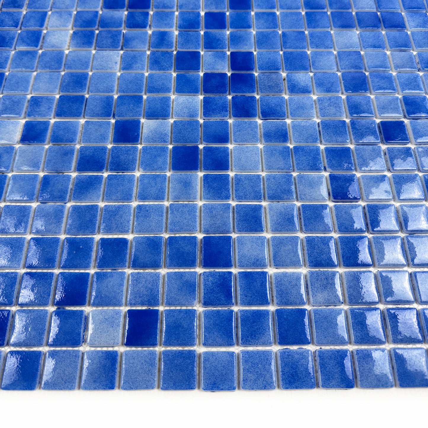 Regal Europe Series Azure Blue & Neon Blue & Navy Blue Mixed Glossy Recycled Glass Mosaic