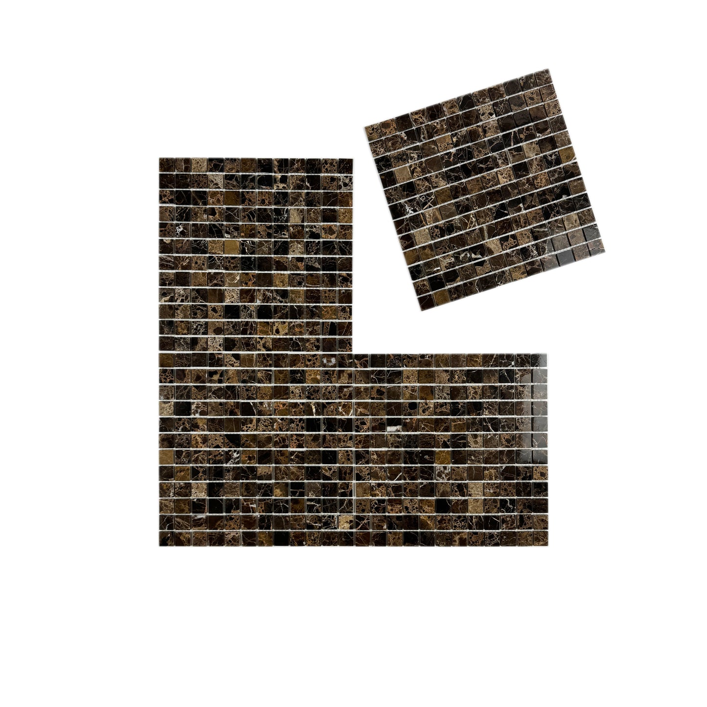 Palace Royale Series Dark Emperador Polished Square  Marble Mosaic