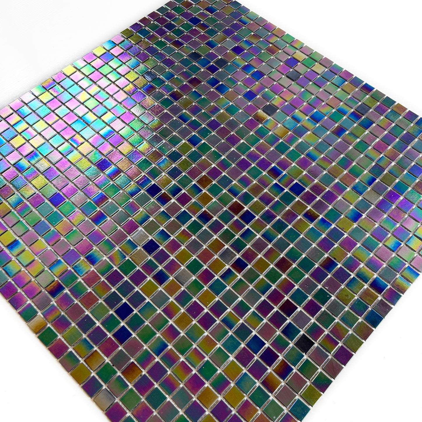 Glacial Artistry Series Purple & Grape Purple & Jam Purple Iridescent Mixed Hot Melt Glass Mosaic