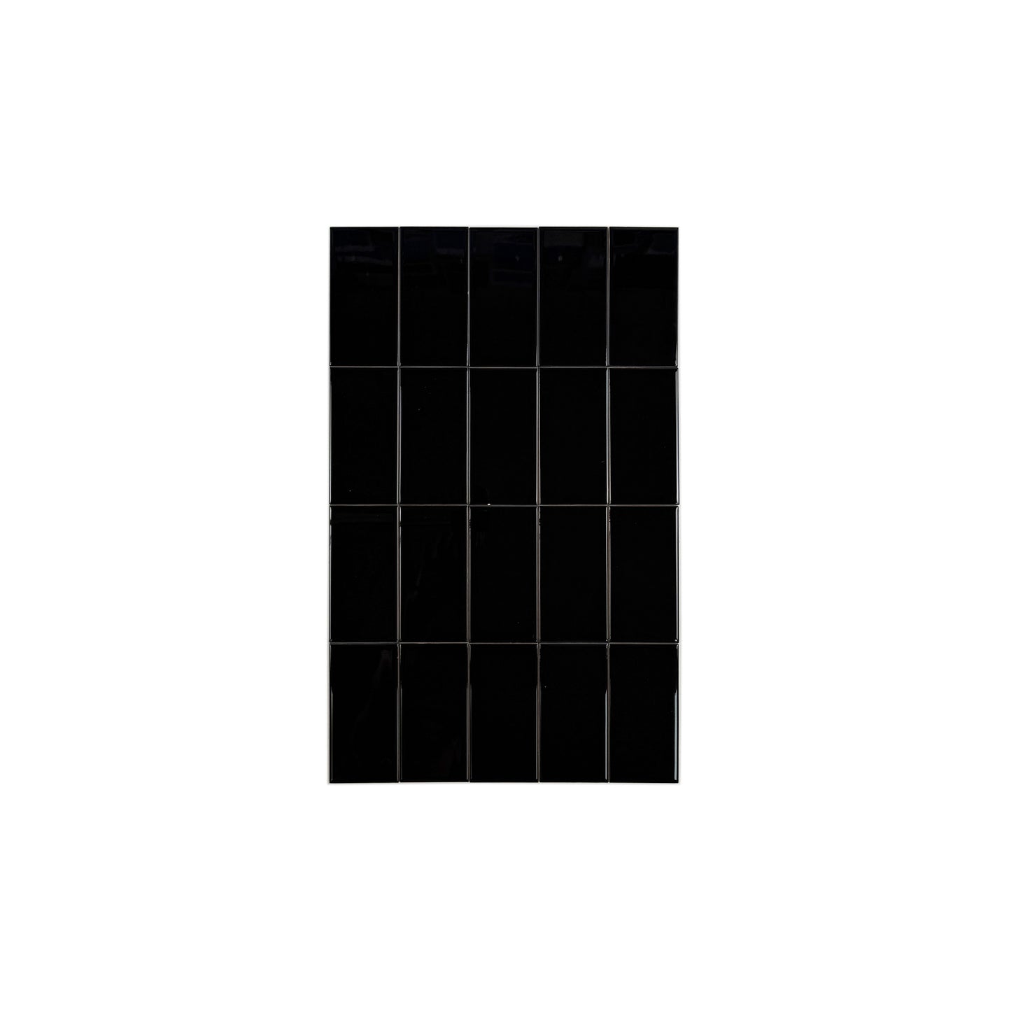 Urban Luxe Series Black Glossy Flat  Ceramic Tile