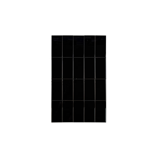 Urban Luxe Series Black Glossy Flat  Ceramic Tile