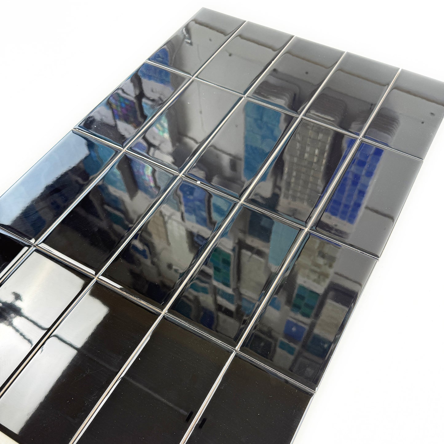 Urban Luxe Series Black Glossy Flat  Ceramic Tile