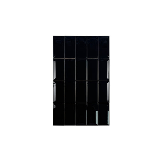 Urban Luxe Series Black Glossy Beveled Edge  Ceramic Tile
