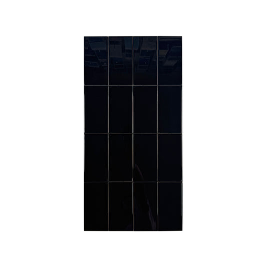 Urban Luxe Series Black Glossy Flat  Ceramic Tile