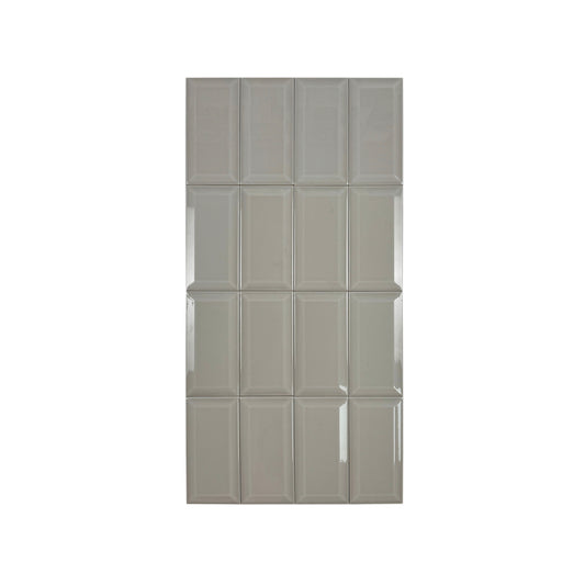 Urban Luxe Series Light Grey Glossy Beveled Edge  Ceramic Tile