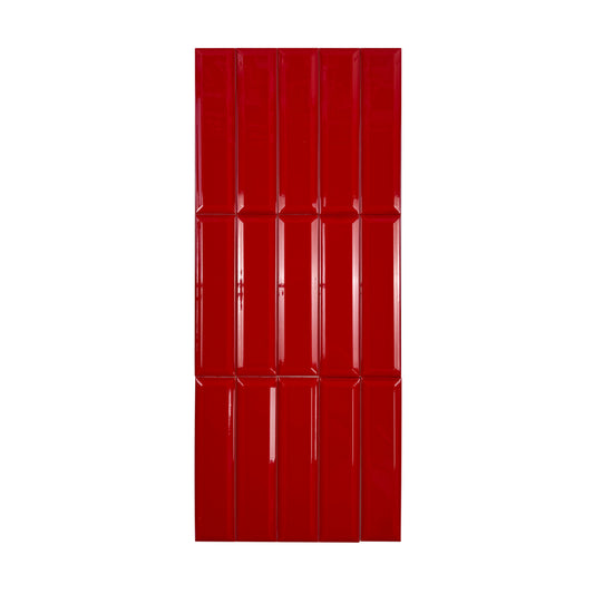 Urban Luxe Series Red Glossy Beveled Edge  Ceramic Tile