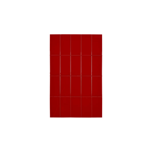 Urban Luxe Series Red Glossy Beveled Edge  Ceramic Tile