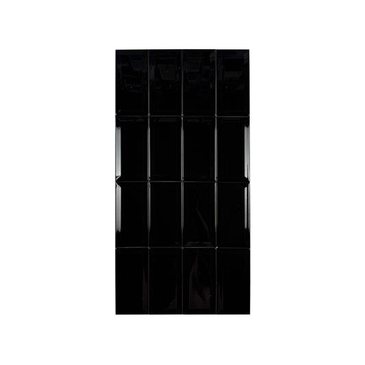 Urban Luxe Series Black Glossy Beveled Edge  Ceramic Tile