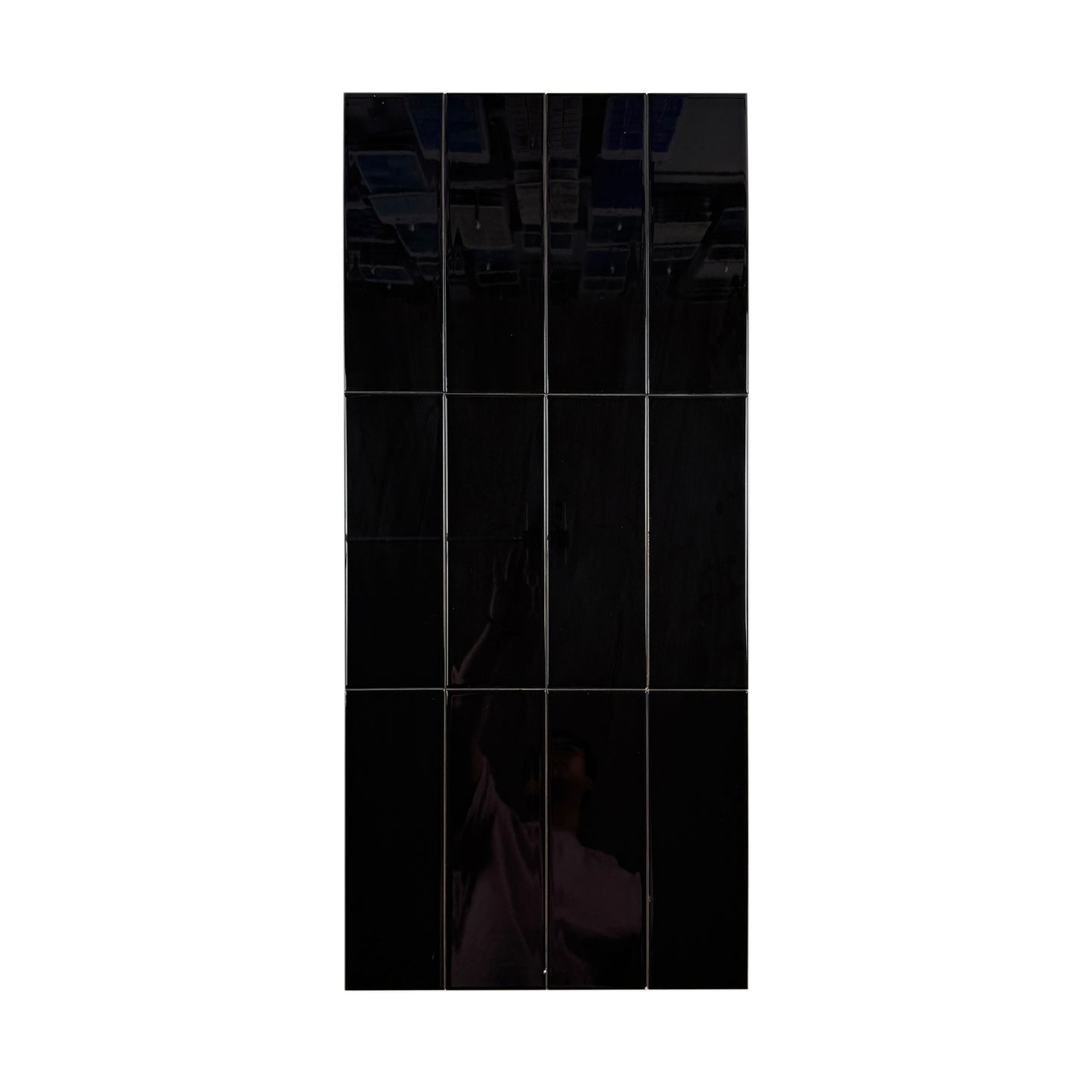 Urban Luxe Series Black Glossy Flat  Ceramic Tile