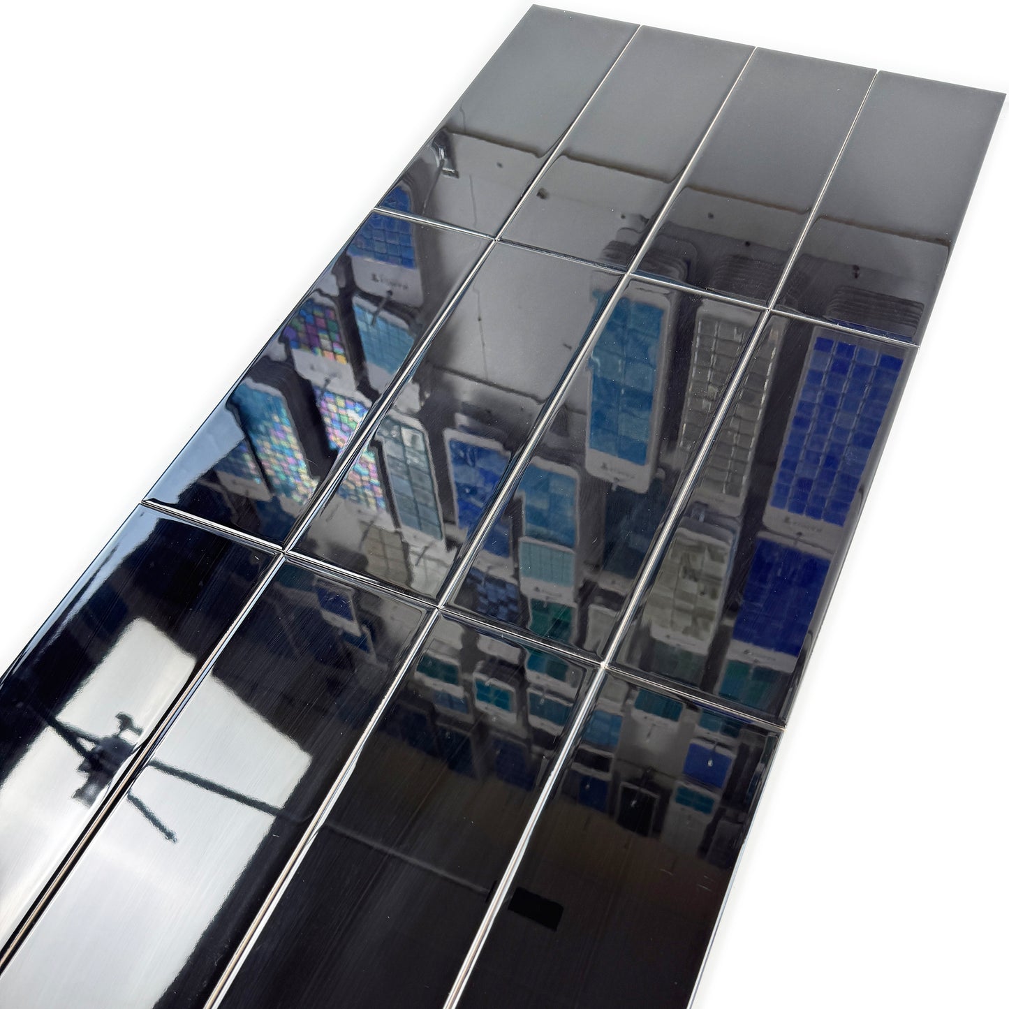 Urban Luxe Series Black Glossy Flat  Ceramic Tile