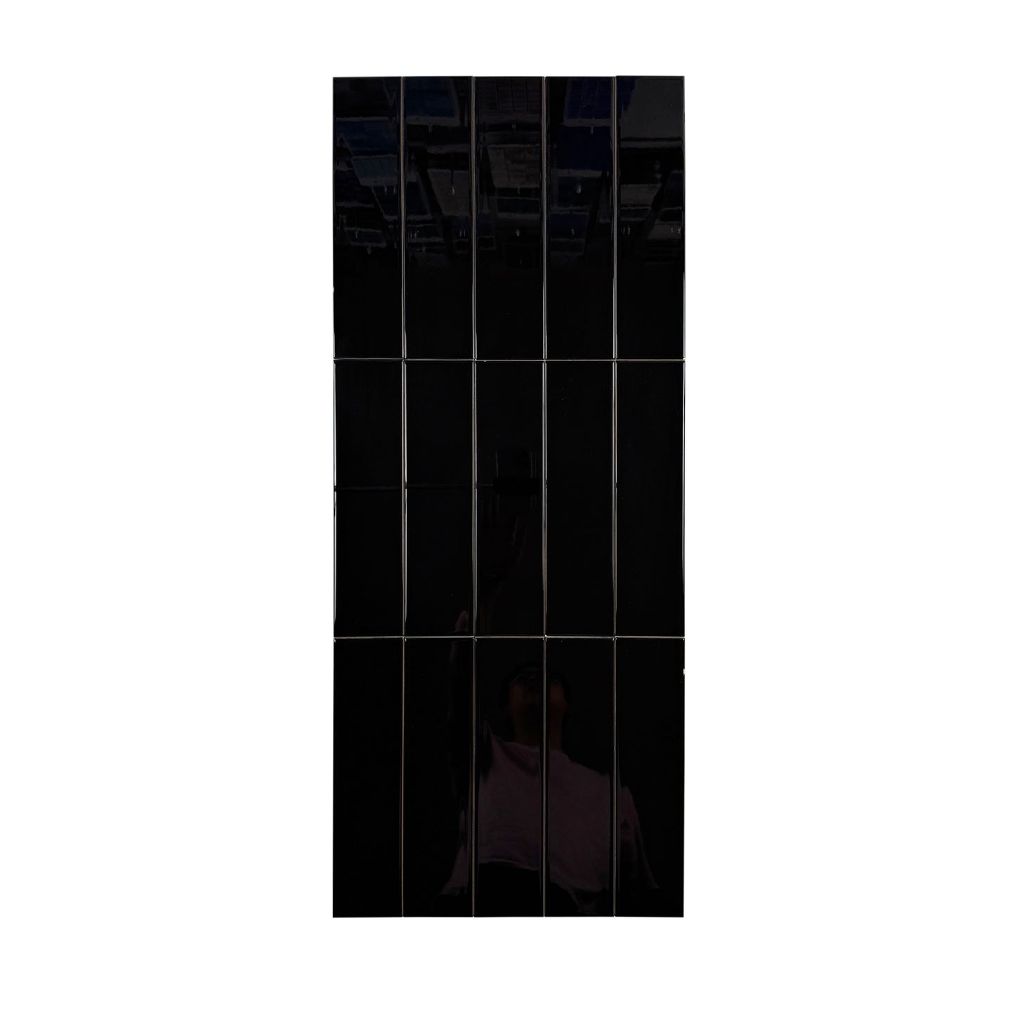 Urban Luxe Series Black Glossy Flat  Ceramic Tile