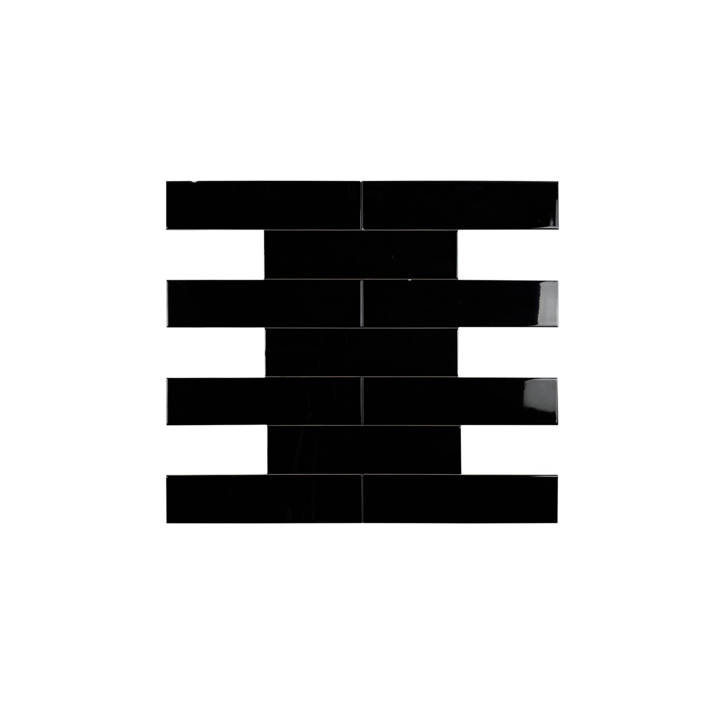 Urban Luxe Series Black Glossy Flat  Ceramic Tile