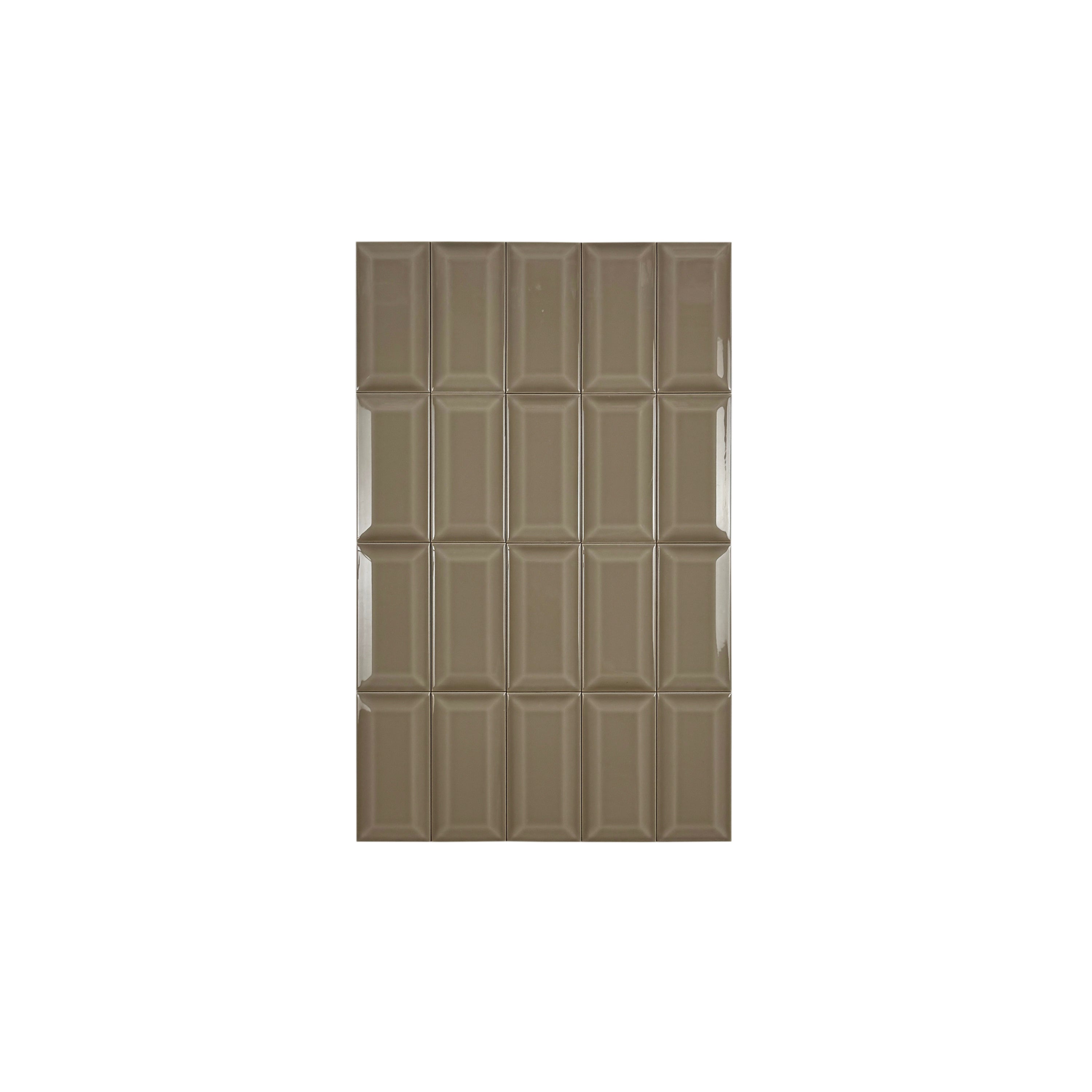 Urban Luxe Series Light Brown Glossy Beveled Edge Ceramic Tile – MOSYCLE