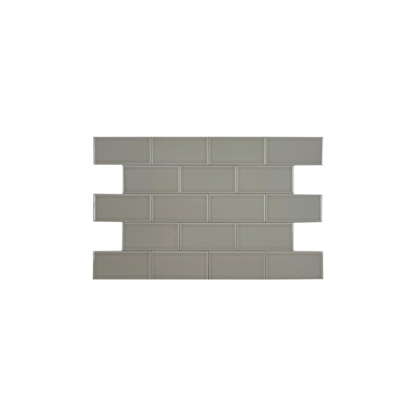 Urban Luxe Series Light Grey Glossy Flat  Ceramic Tile