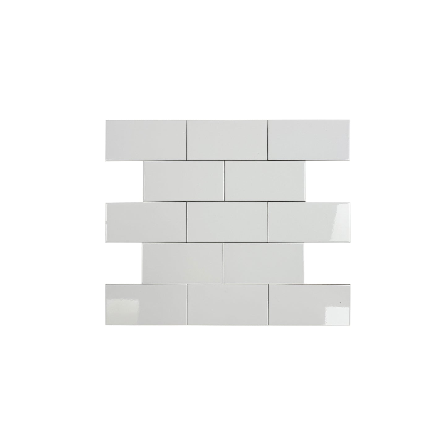 Urban Luxe Series White Glossy Flat  Ceramic Tile
