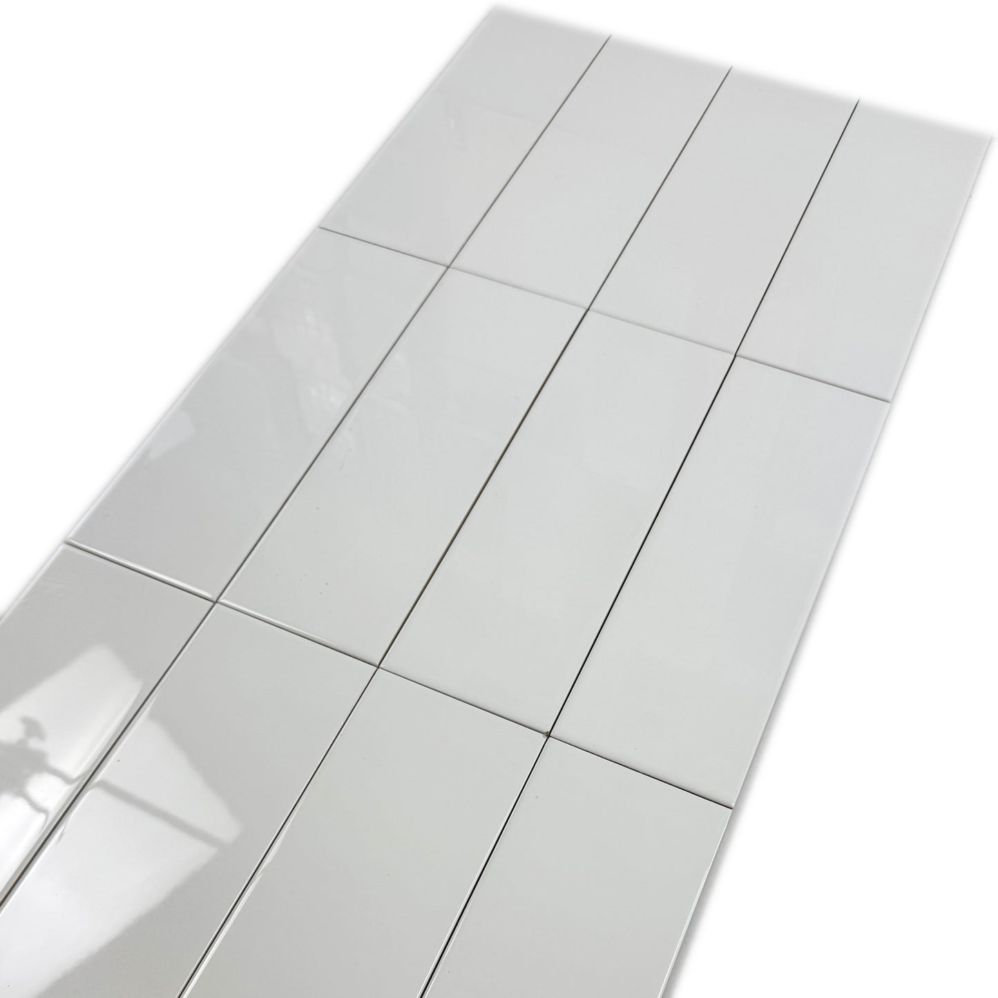 Urban Luxe Series White Glossy Flat  Ceramic Tile