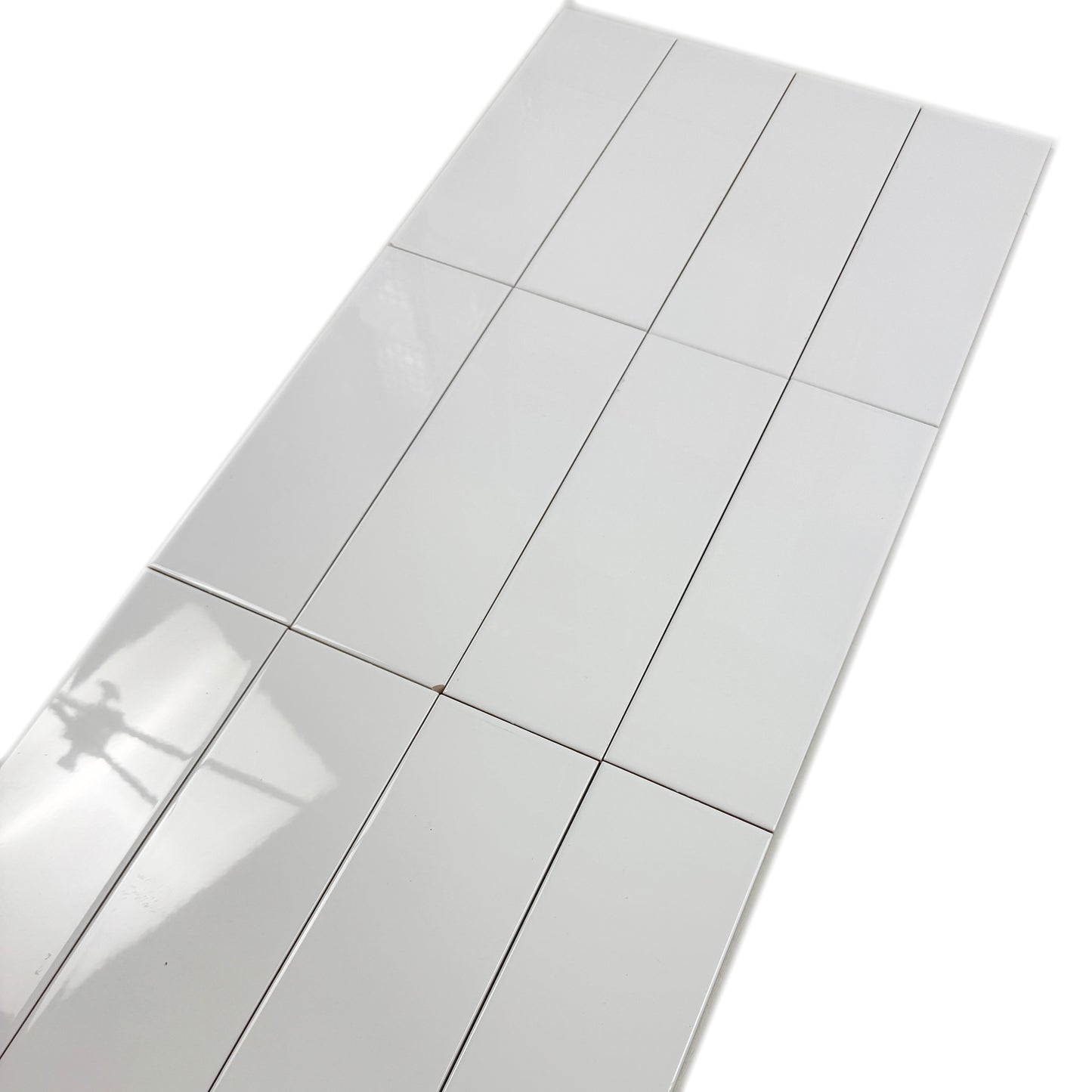 Urban Luxe Series Milk White Glossy Flat  Ceramic Tile