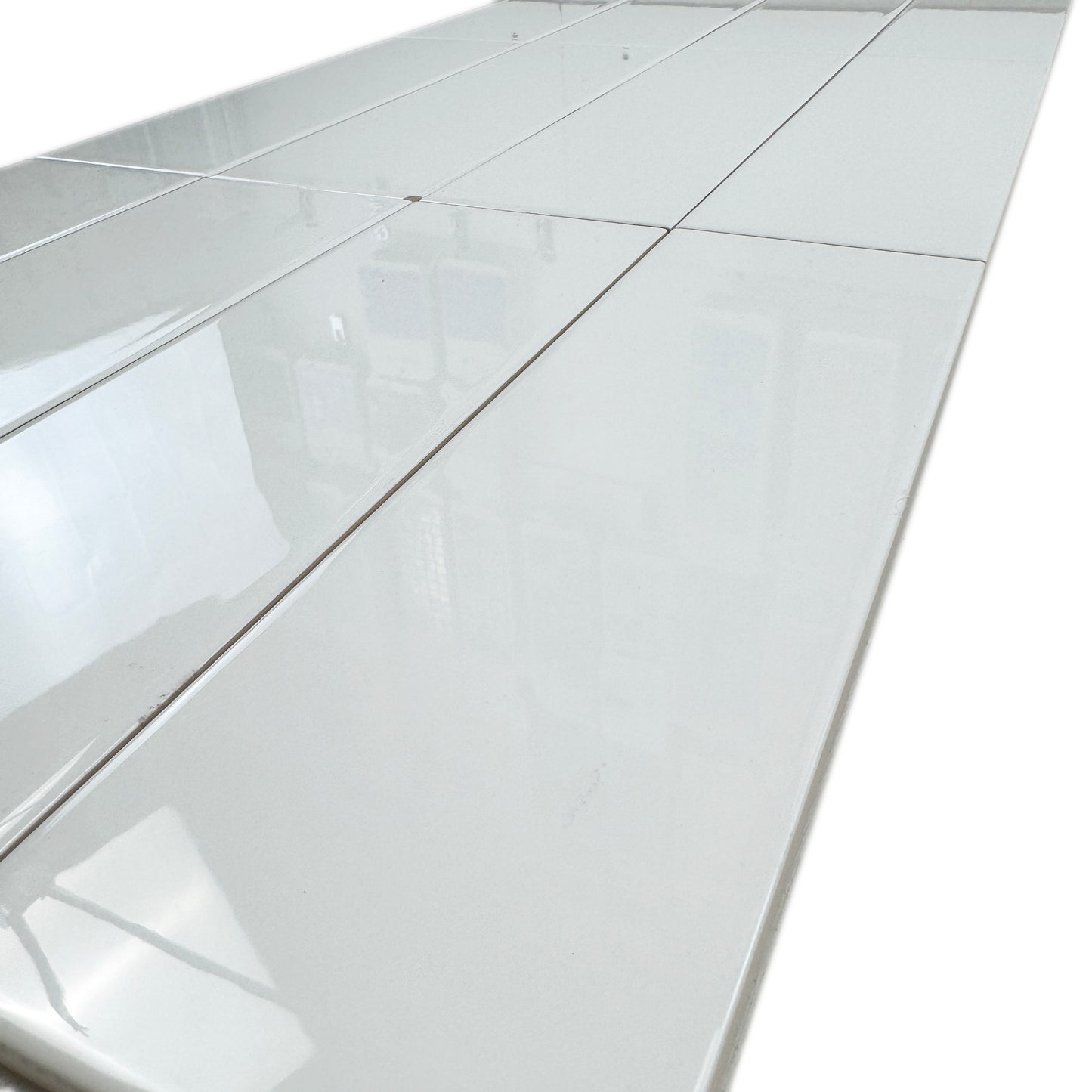 Urban Luxe Series Milk White Glossy Flat  Ceramic Tile