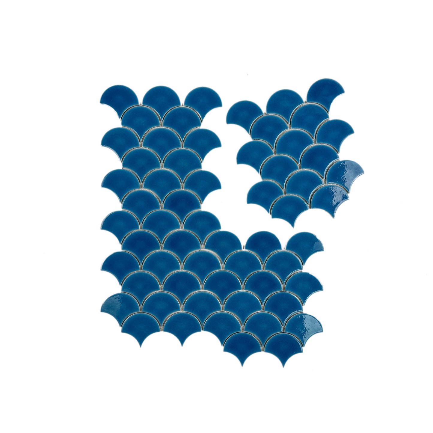 Verona Grace Series French Blue Fan Shape  Porcelain Mosaic