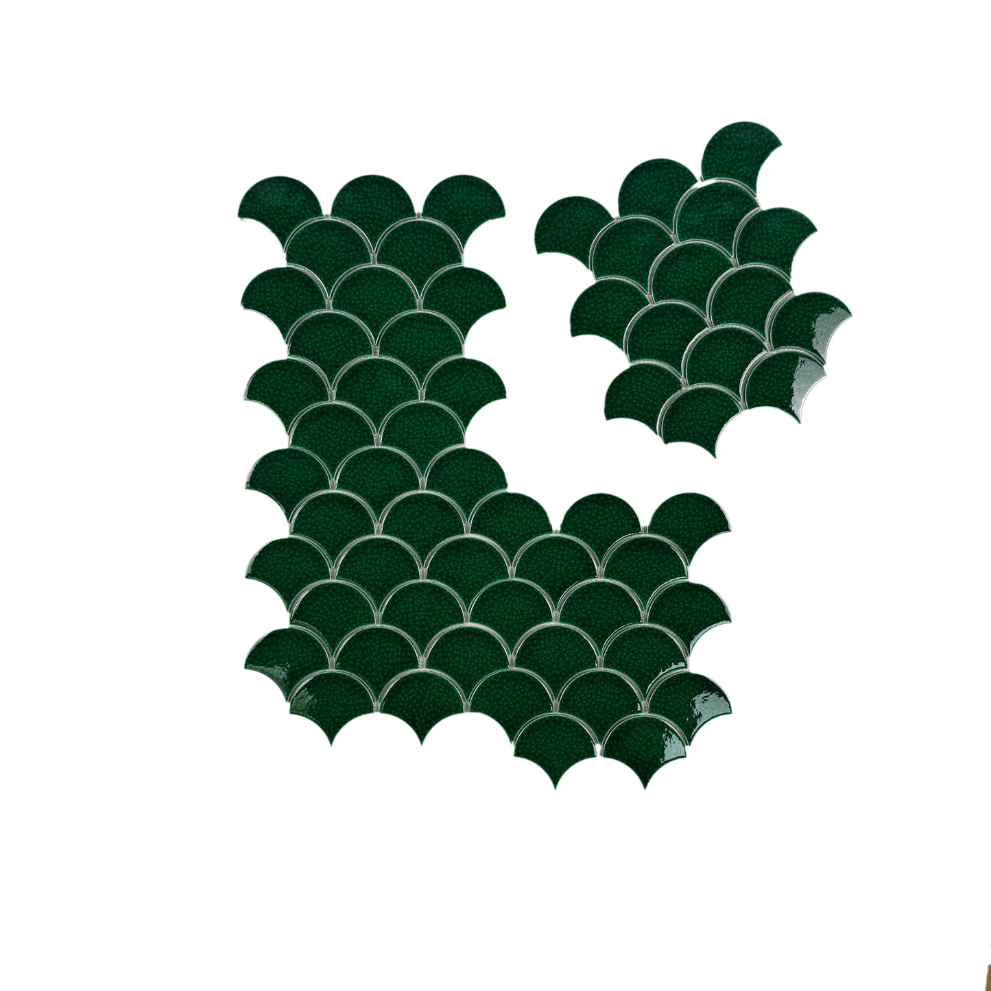 Verona Grace Series Leaf Green Fan Shape  Porcelain Mosaic