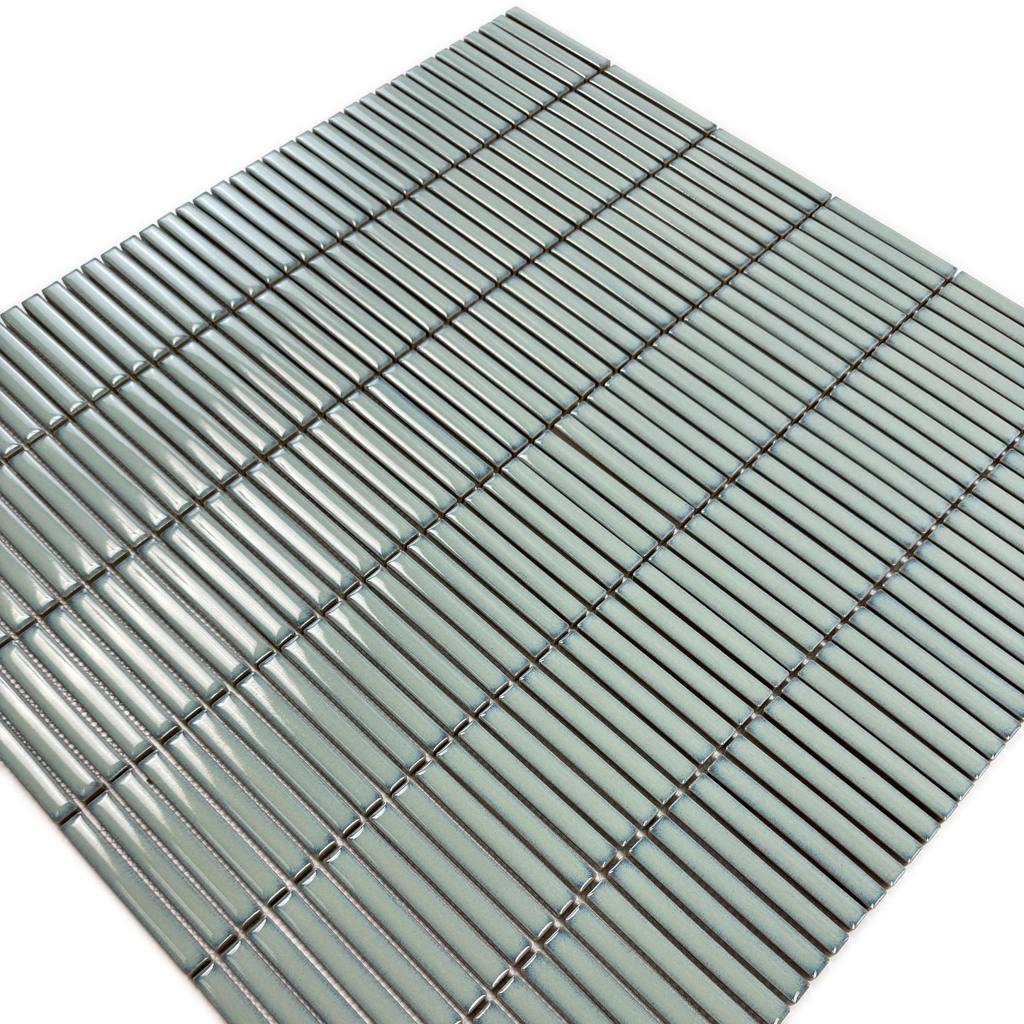Aurora Strips Series Mint Green Long Strip Glossy Glazed Porcelain Mosaic