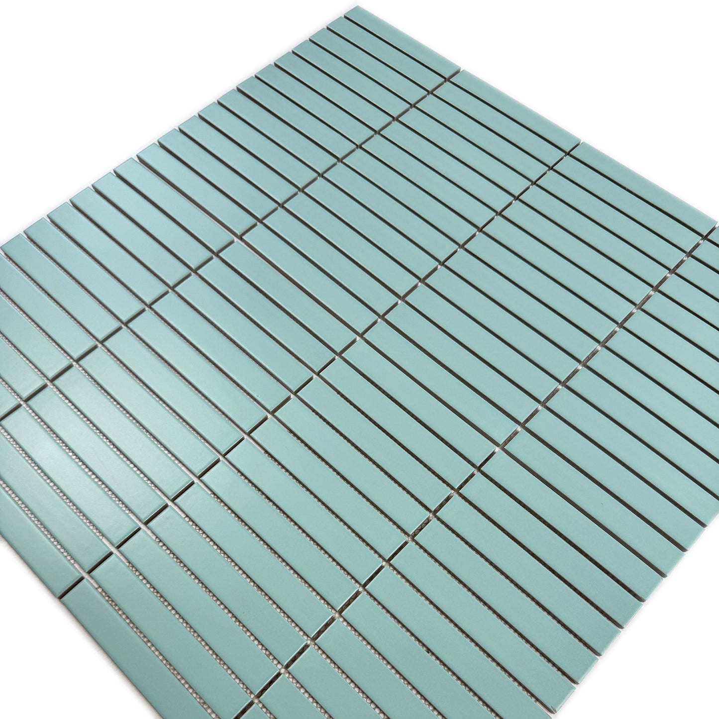 Aurora Strips Series Aqua Blue Matt Long Strip  Glazed Porcelain Mosaic