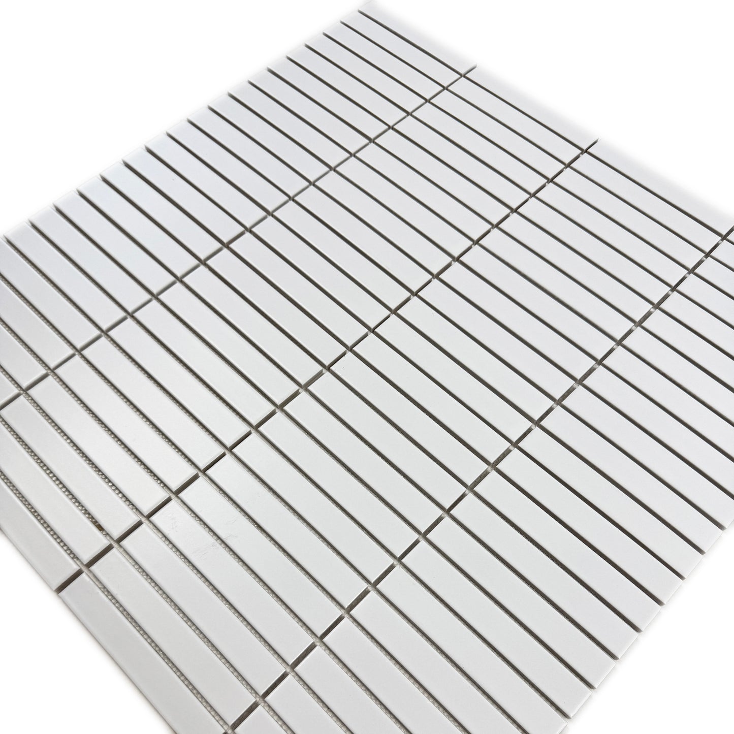 Aurora Strips Series White Matt Long Strip  Glazed Porcelain Mosaic
