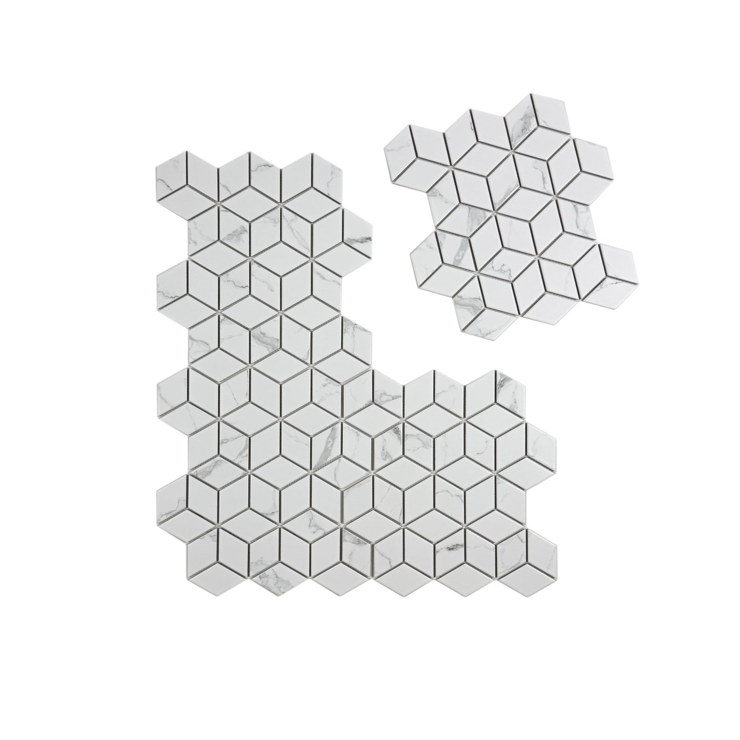 Carrara Lumina Series Carrara White  Dismond Shape  Porcelain Mosaic