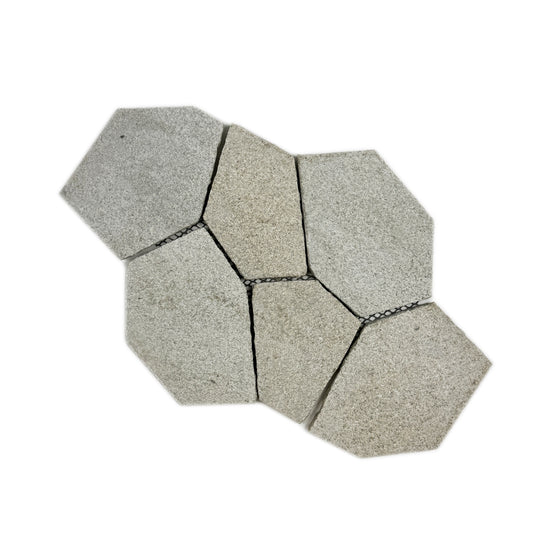 Garden Stone Series Light Grey Granit Sandblasted Surface Crazy Cut  Mesh-Mounted Stone
