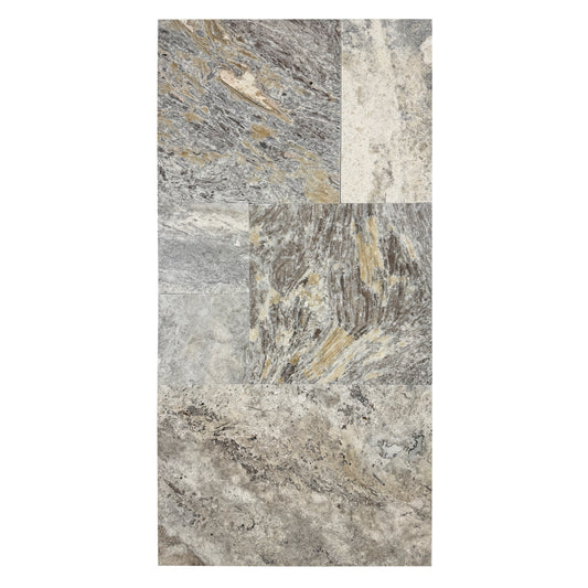 Opulence Versailles Series Lava Grey  Travertine Versailles Pattern Tile