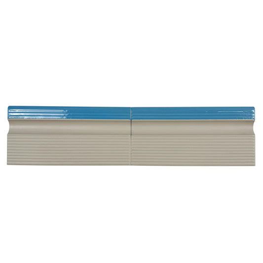 FINA Standard Pool Tile Series Light Blue Grooved Anti-Slip Porcelain Edage Tile