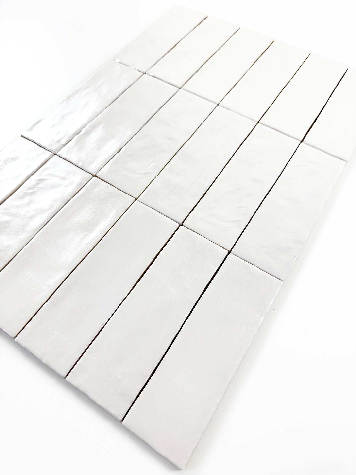 Spanish Moonlight Pearl Series Pearl White Semimatte Ceramic Artisanal Tile