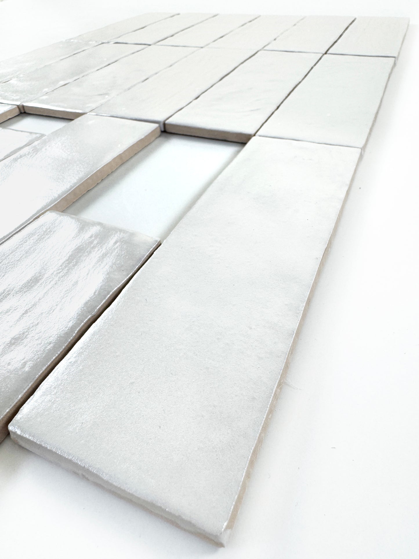 Spanish Moonlight Pearl Series Pearl White Semimatte Ceramic Artisanal Tile