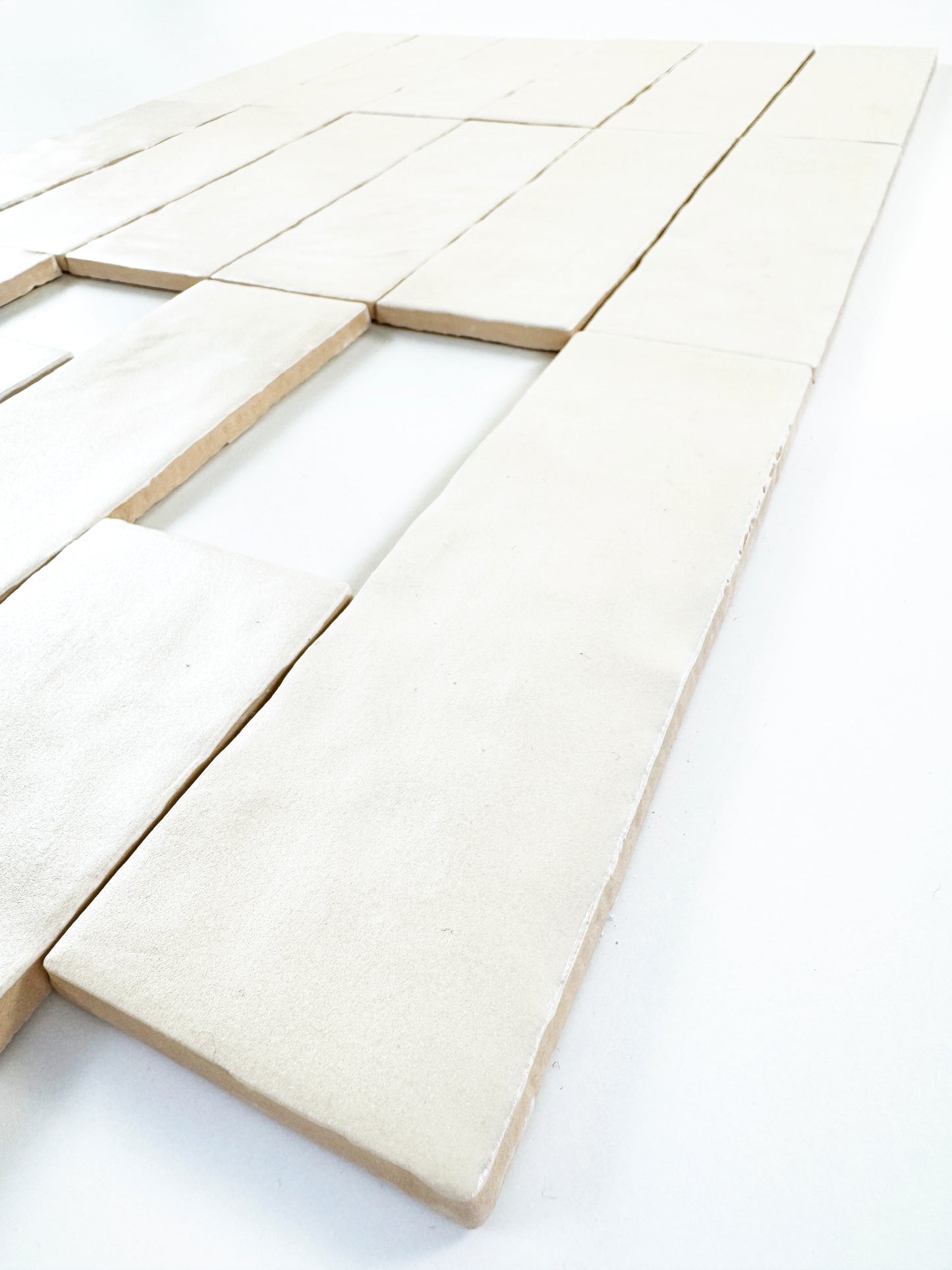 Spanish Moonlight Pearl Series Light Beige Matte Ceramic Artisanal Tile