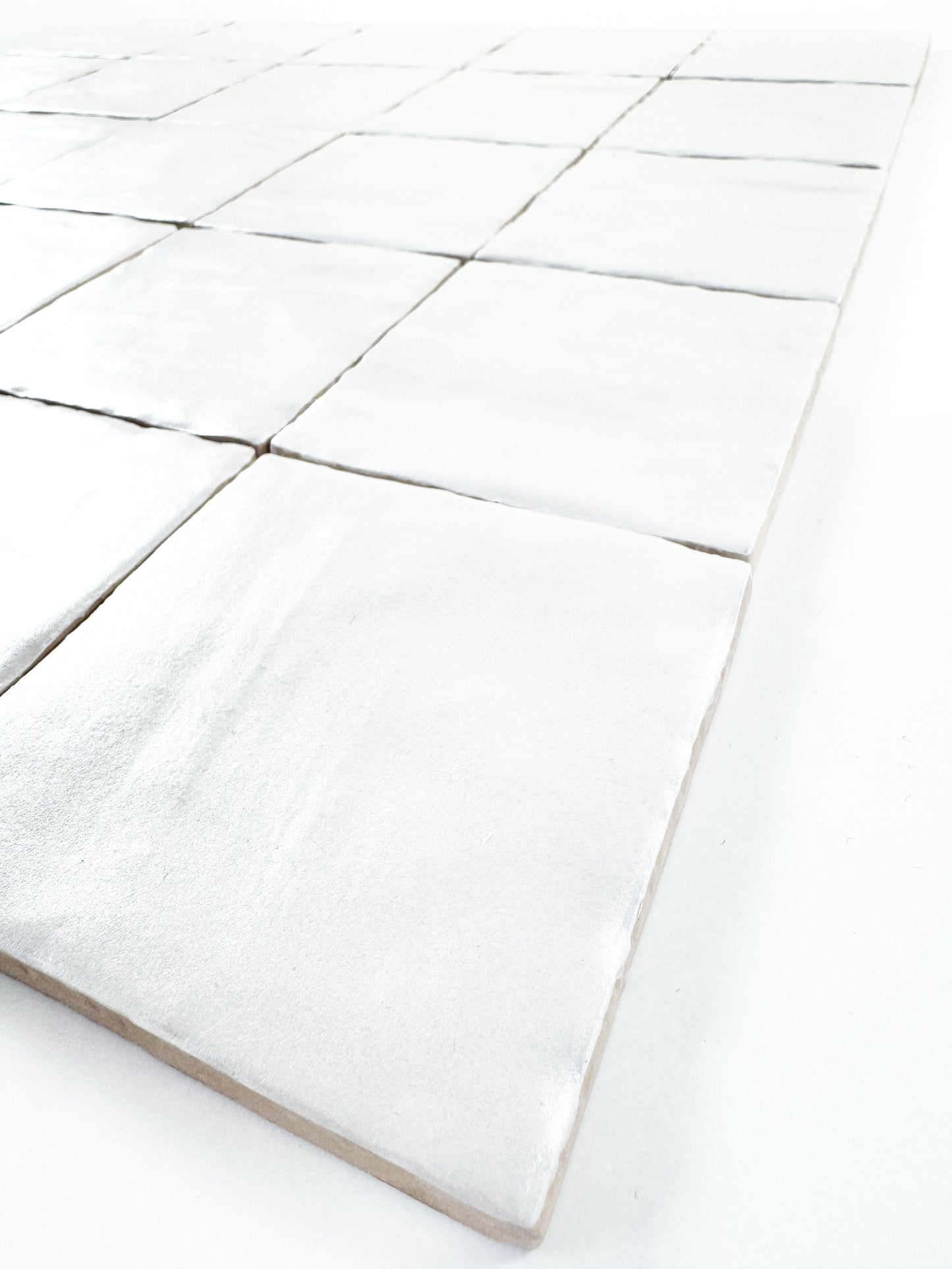 Spanish Moonlight Pearl Series Pearl White Matte Ceramic Artisanal Size