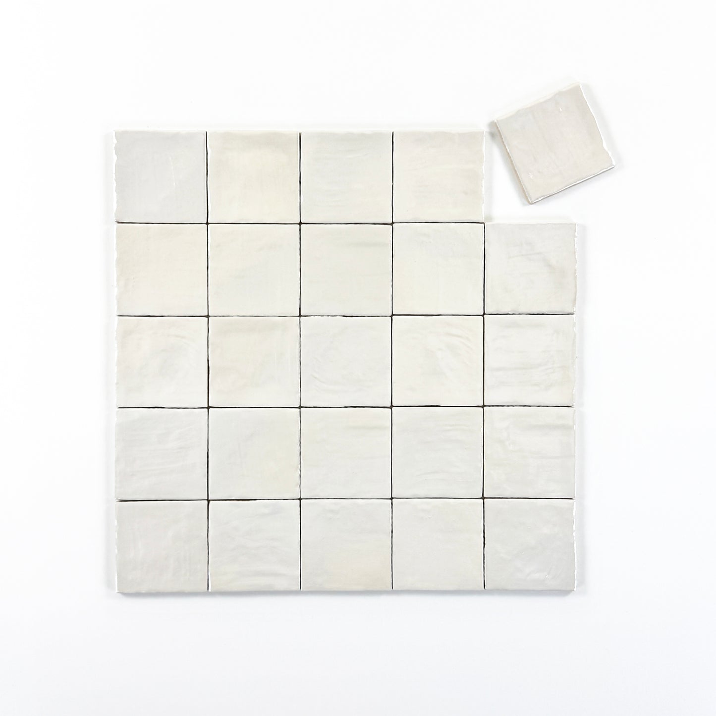 Spanish Moonlight Pearl Series Light Beige Semimatte Ceramic Artisanal Tile