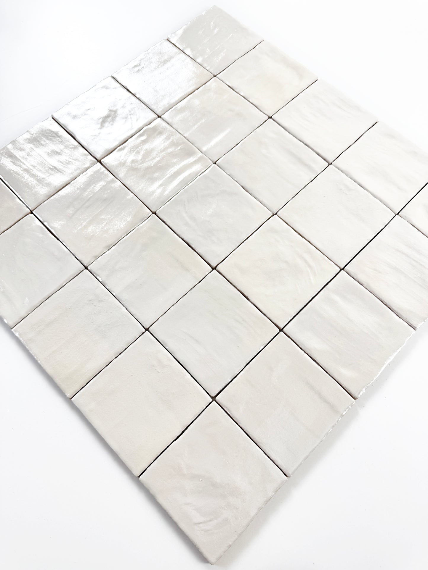 Spanish Moonlight Pearl Series Light Beige Semimatte Ceramic Artisanal Tile