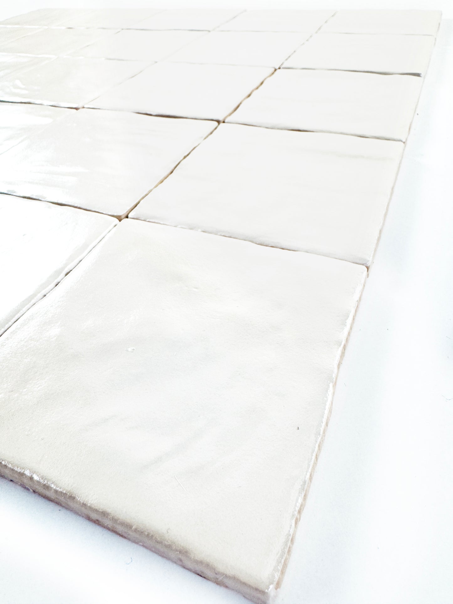 Spanish Moonlight Pearl Series Light Beige Semimatte Ceramic Artisanal Tile