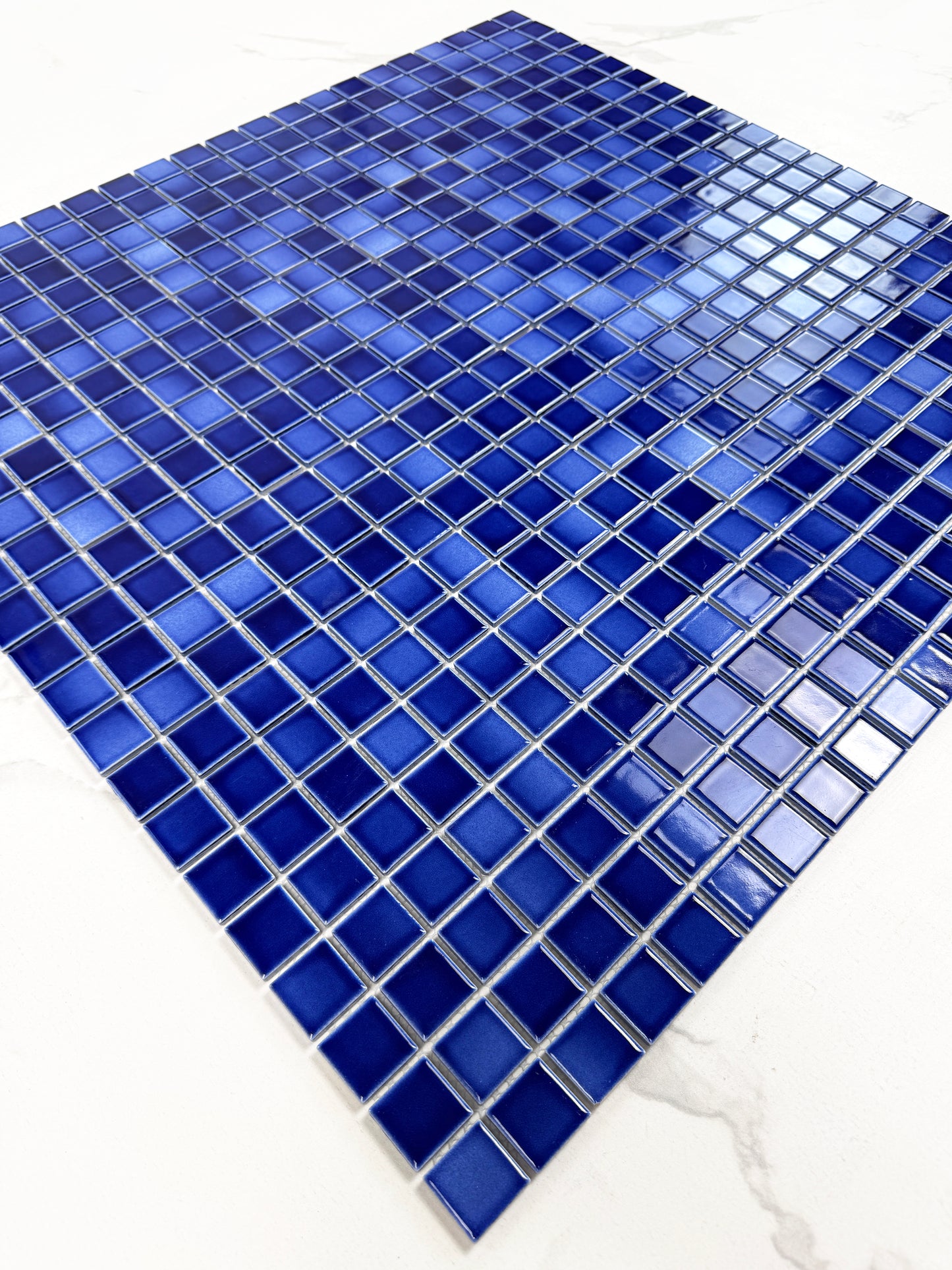 Midnight Splendor Series Dark Blue Crystalline Glazed Porcelain Mosaic