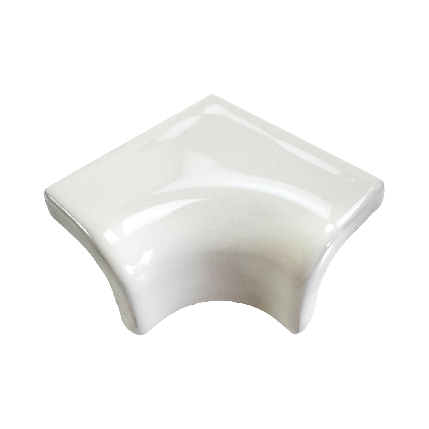 Luminous Corners Series  White Plain Big Three-Way Internal Corner Glazed Porcelain