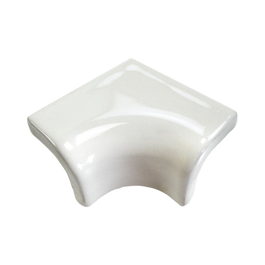 Luminous Corners Series  White Plain Big Three-Way Internal Corner Glazed Porcelain