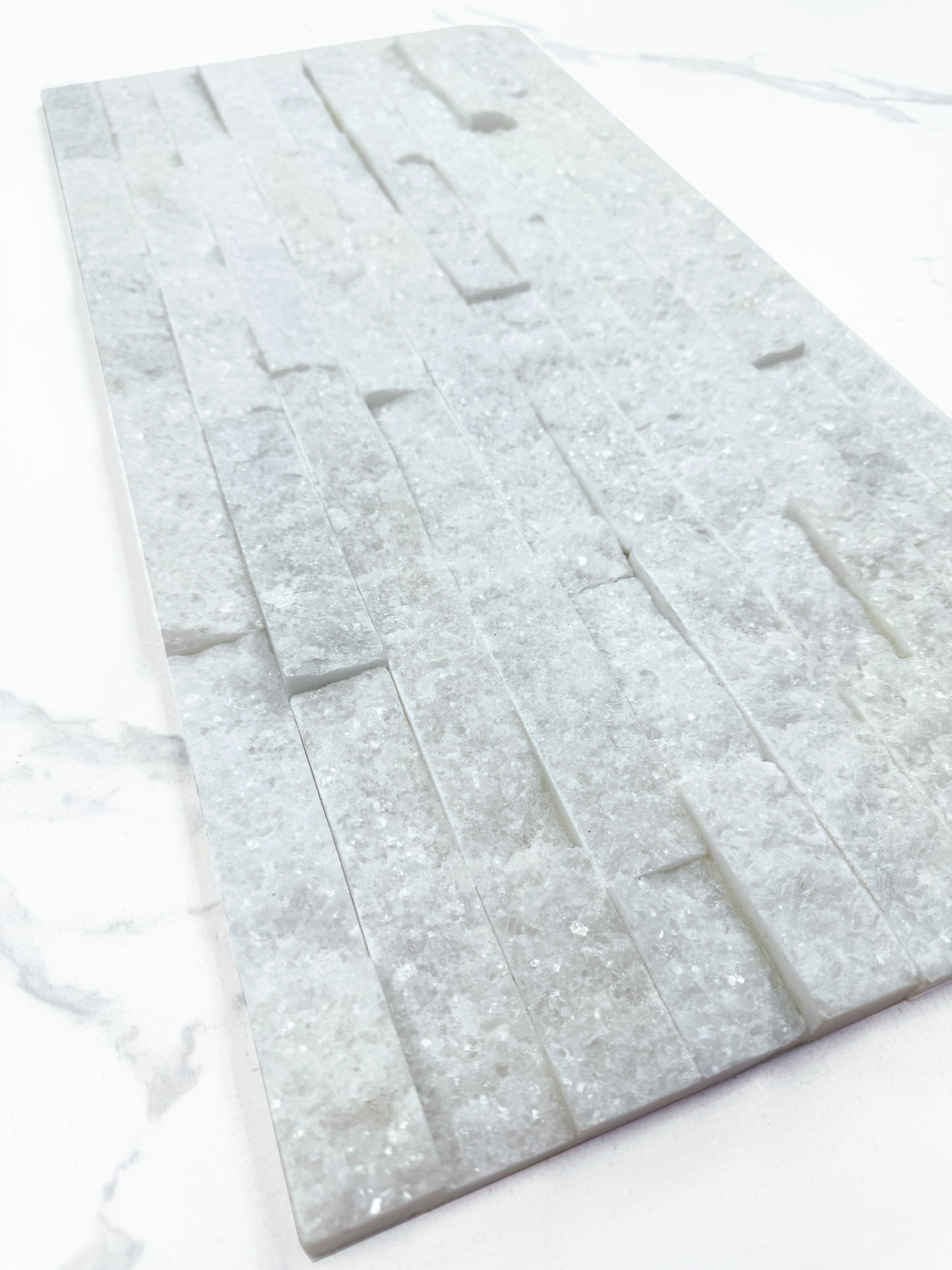 Starlit Quartz Crystal White Split Marble Wall Cladding