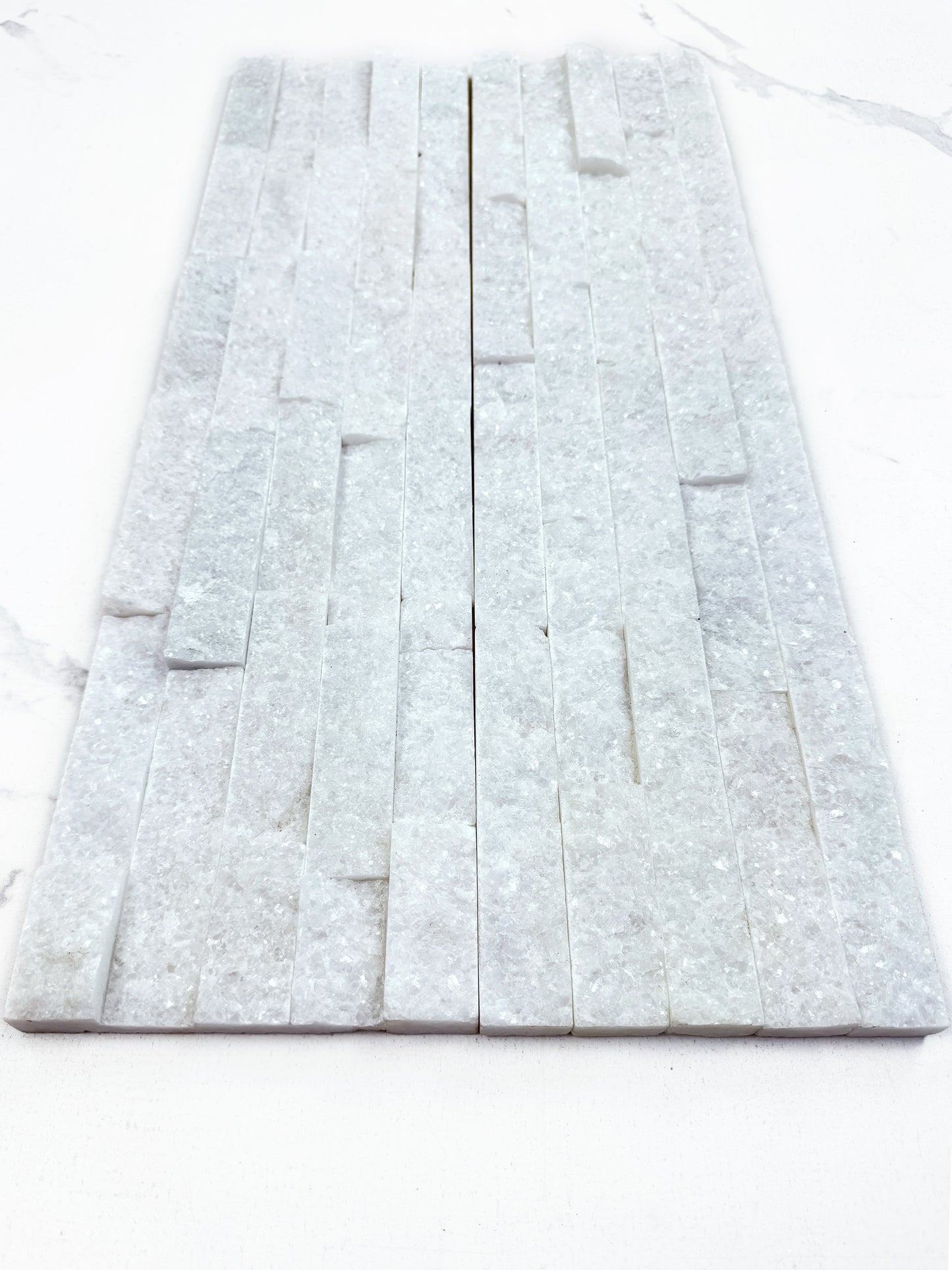 Starlit Quartz Crystal White Split Marble Wall Cladding