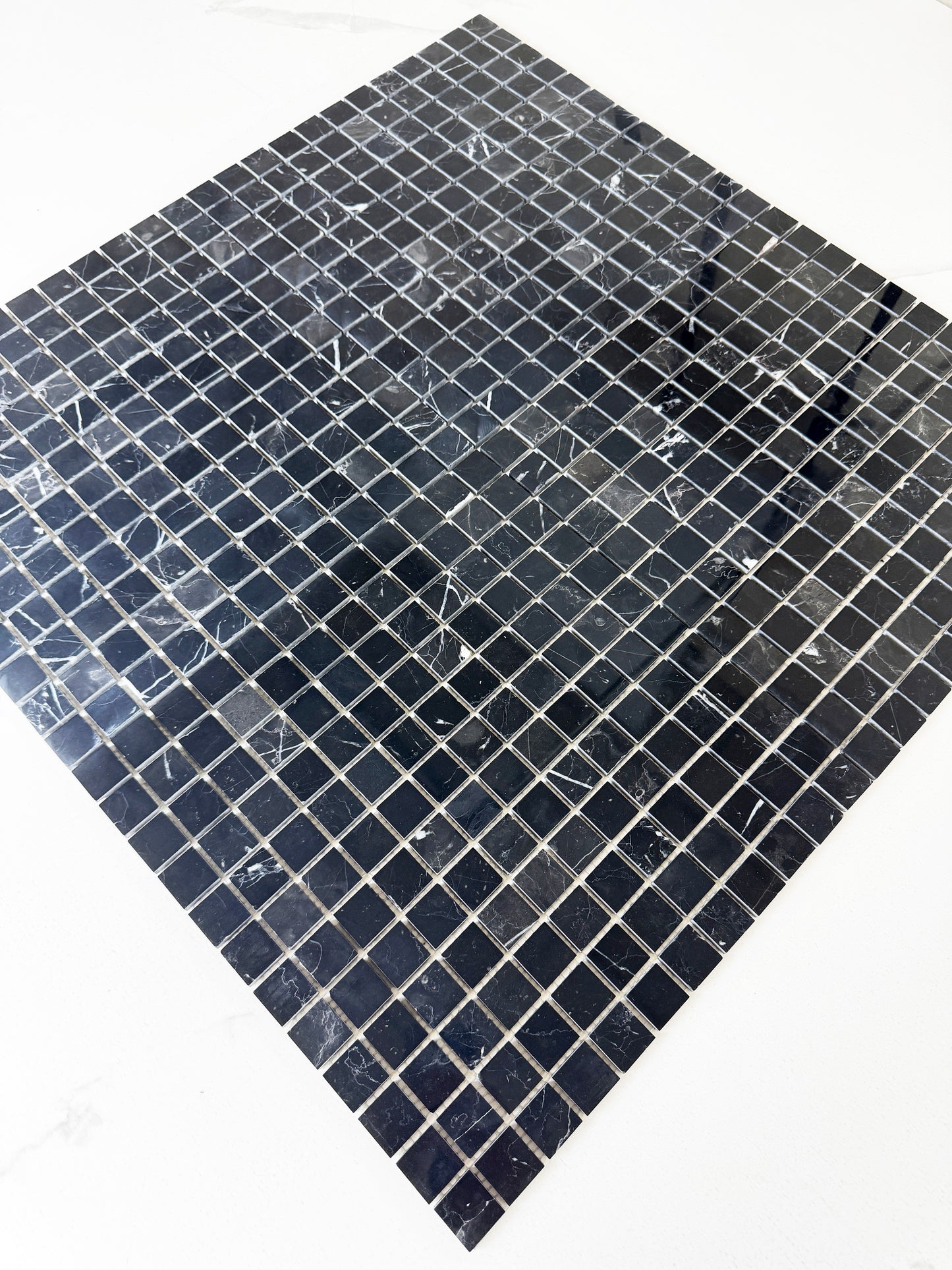 Palace Royale Series Black Marquina Polished Square  Marble Mosaic